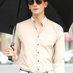 Men's Vintage Style Button Up Shirt for Business Occasion