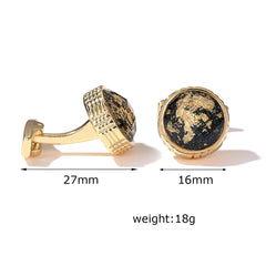 Patterned Golden Round Men's Cufflinks