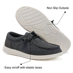 Men's Canvas Loafer Shoes Breathable Lightweight Slip On Casual Shoes