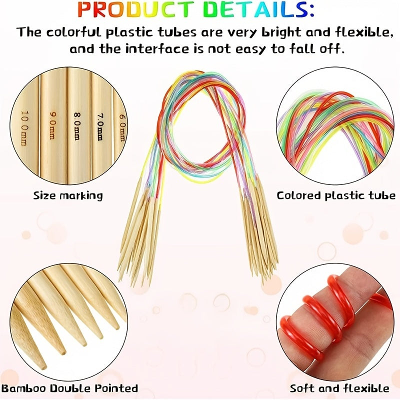 Bamboo Craft Knit Kit 18pairs Needles Set Adult Beginner Knit Set