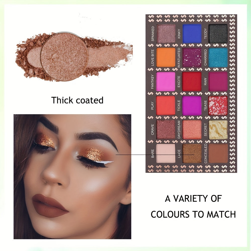 18-Color Sequin Matte Eyeshadow Palette with Highlighter