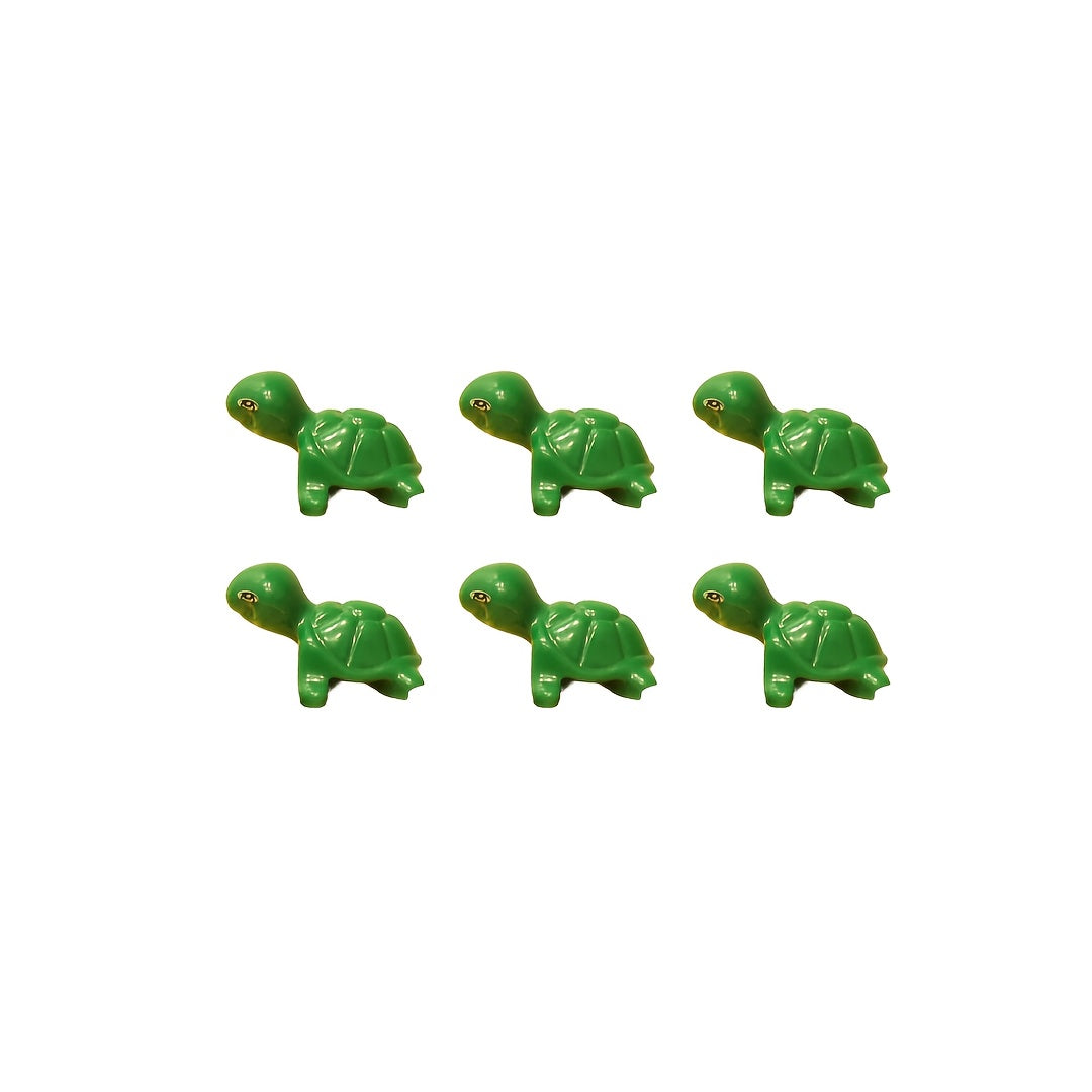 6pcs Turtle Building Block Accessories Dark & Light Green