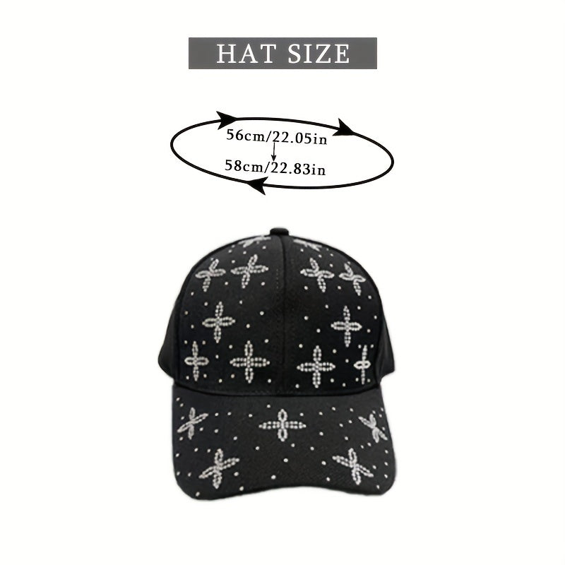 Rhinestone Decor Baseball Cap Unisex Dad Hat Sun Hat