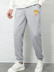 Men's Casual Rabbit Happy Year Print Drawstrings Sweatpants