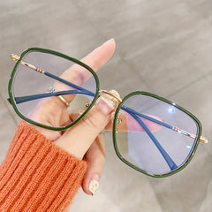 Square Anti Light Glasses For Women Men Students Large Myopia Spectacles Frame