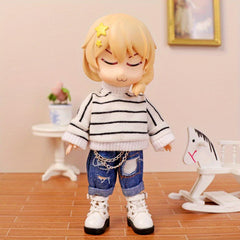 Striped Turtleneck Sweater Jeans Suit for Baby