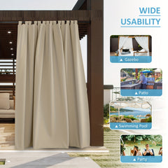 Waterproof Blackout Outdoor Curtains for Privacy and Decor