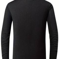 Casual Knitted Wool Sweater Men's Round Neck Pullover for Fall Winter
