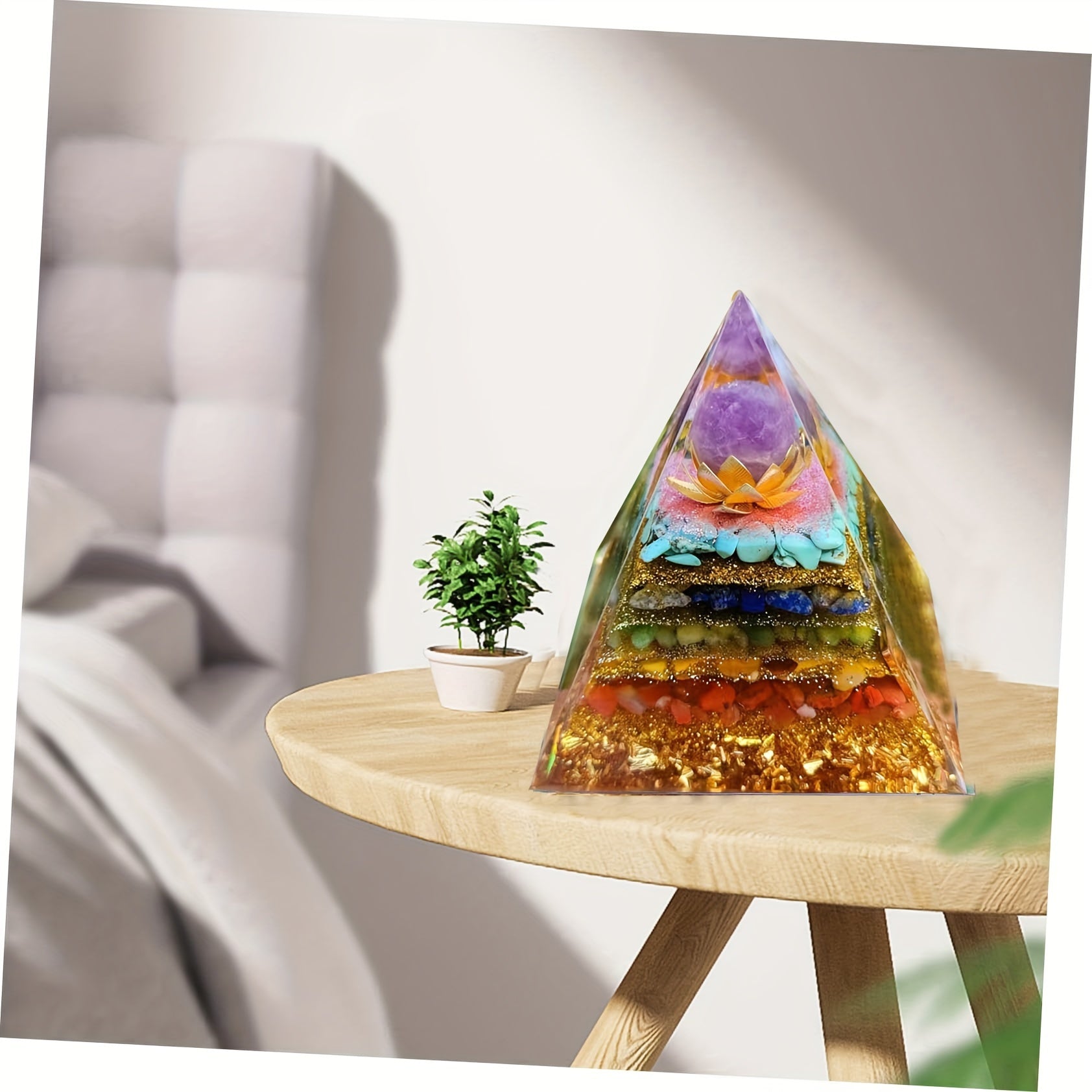 Natural Crystal Pyramid Healing Reiki Chakra Meditation Stone