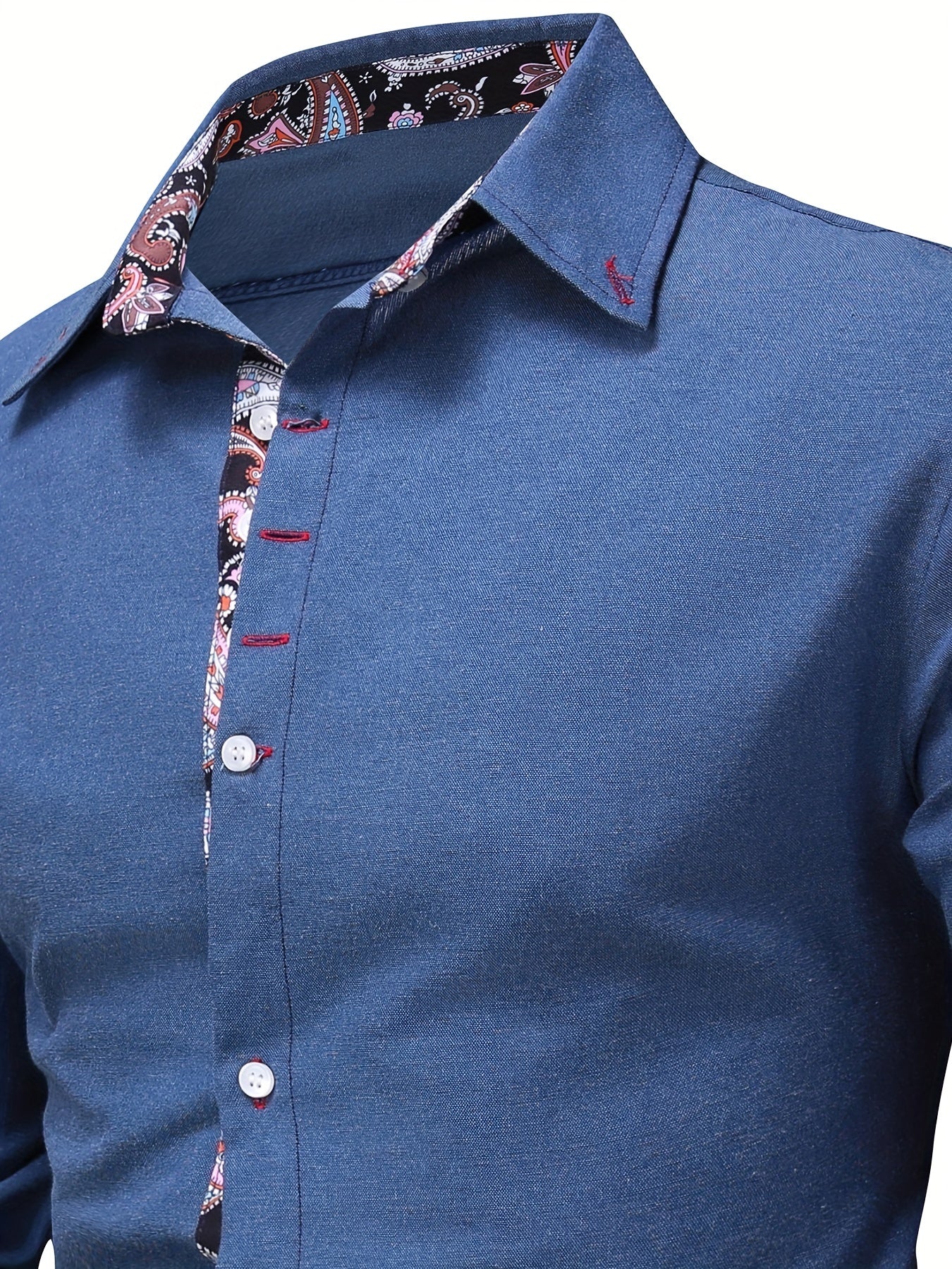 Paisley Binding Men's Long Sleeve Shirt