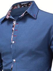 Paisley Binding Men's Long Sleeve Shirt