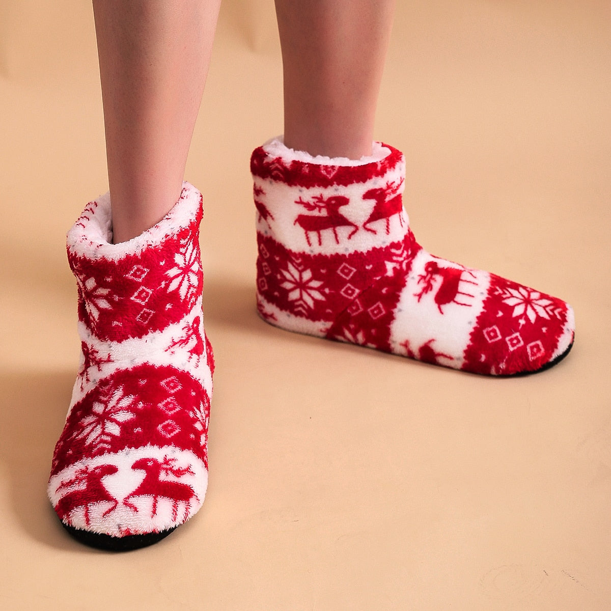 Christmas Elk Winter Floor Shoes for Women