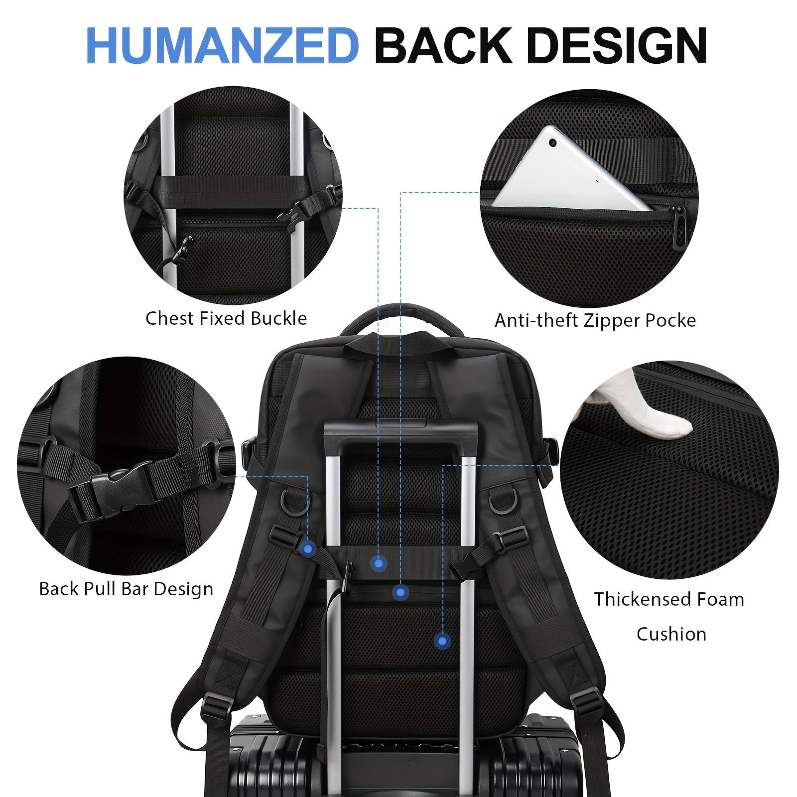 Minimalist Business Travel Storage Backpack Large Expansion