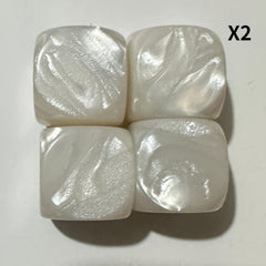 18pcs 16mm Rounded Pearl Blank Dice for Leisure & Entertainment