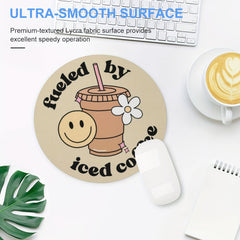 Round Mouse Pad Non-slip Rubber Mouse Mat 7.8" Iced Coffee