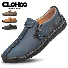 Men's Zipper Loafers Non Slip Casual Shoes