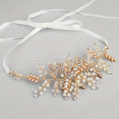 Rhinestone & Faux Pearl Hair Band Bridal Headband Vintage Hair Accessory