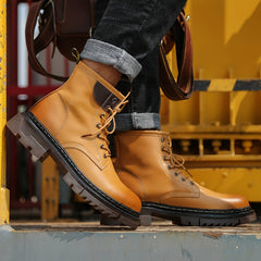 Men's Preppy Style Service Boots Casual Lace up Walking Shoes