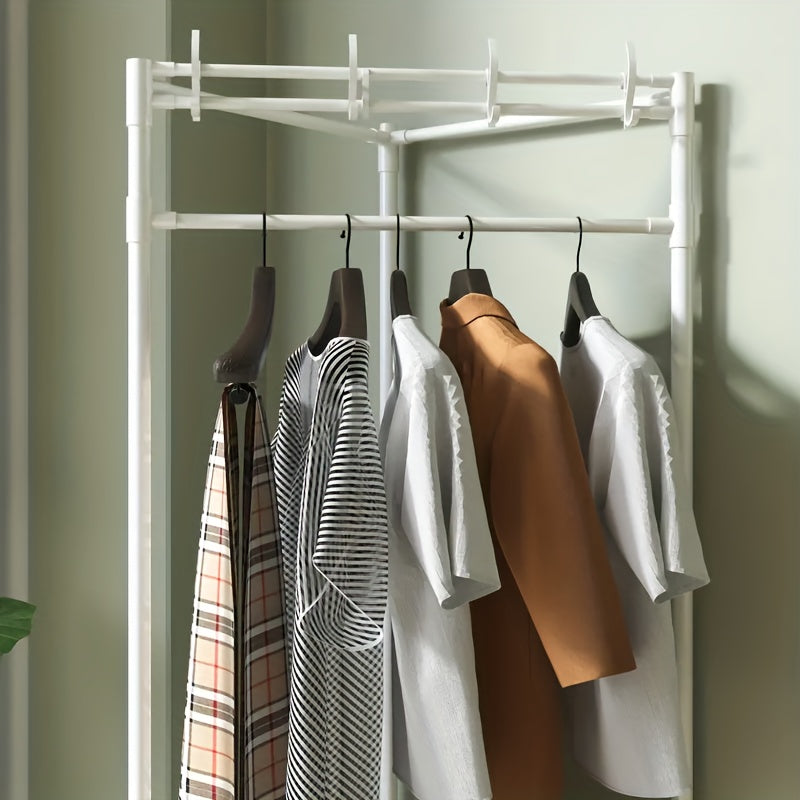 Corner Coat Rack Foyer Shoe Rack Standing Coat Rack with Storage Shelves