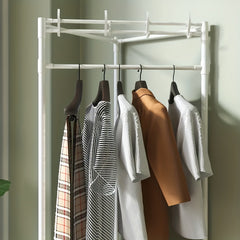 Corner Coat Rack Foyer Shoe Rack Standing Coat Rack with Storage Shelves