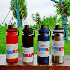 Large Capacity Insulated Water Bottle with Tea Filter, Stainless Steel Leakproof