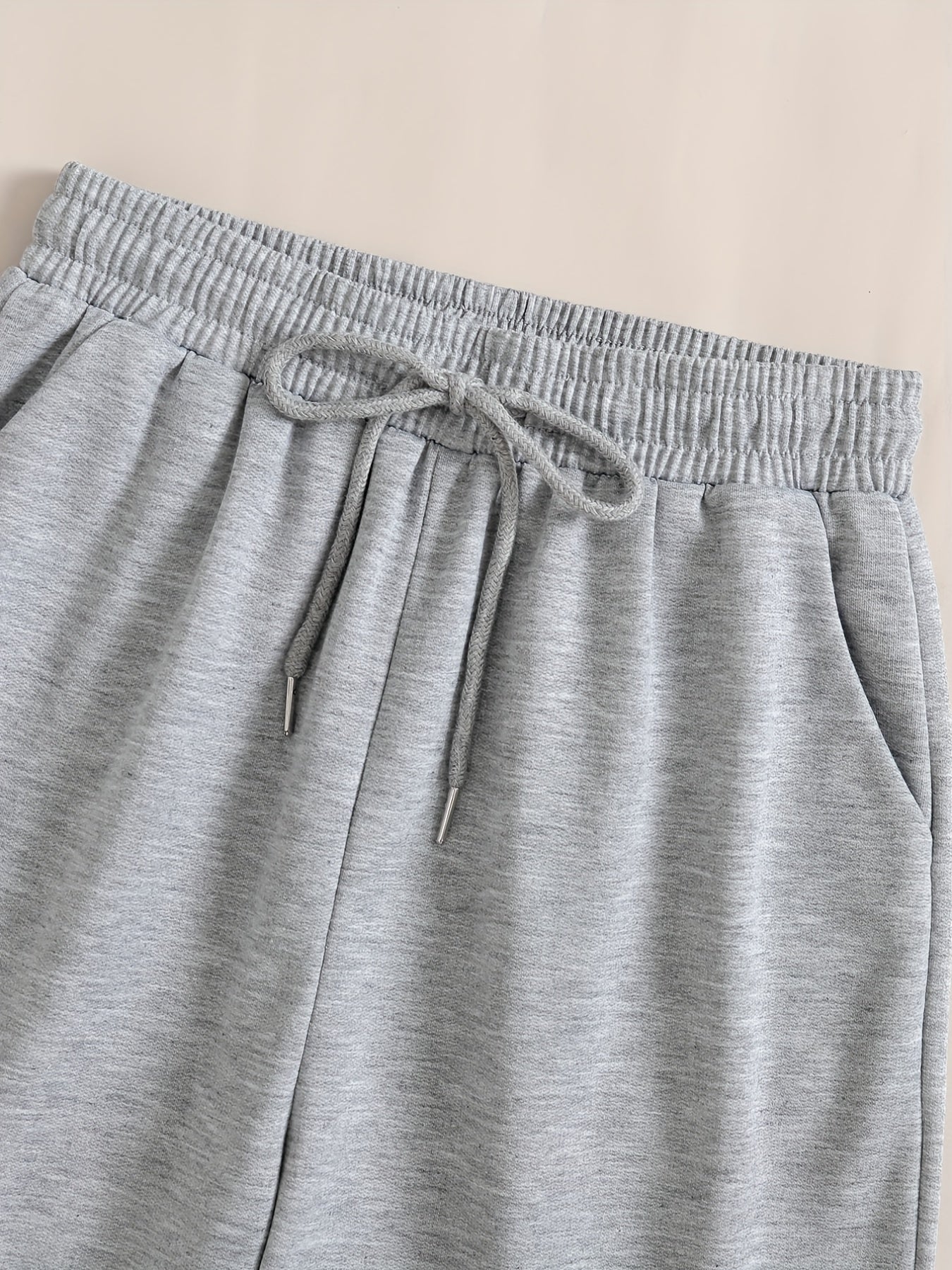 Casual Solid Sports Shorts With Pockets Tie Waist for Women