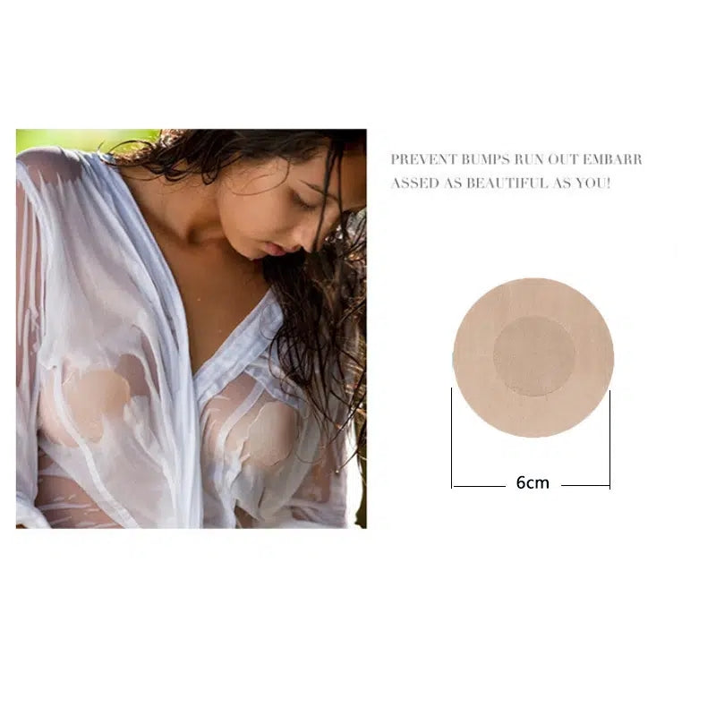 5 Pairs Chest Round Shape Reusable Adhesive Bra Breast Patch
