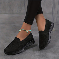 Women's Lightweight Loafers Flying Woven Walking Shoes Slip on Casual