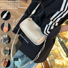 Soft Cowhide Small Square Bag with Wide Shoulder Strap
