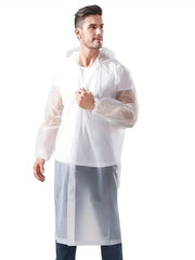 Retro Reusable Cycling Rain Poncho Hooded Jacket