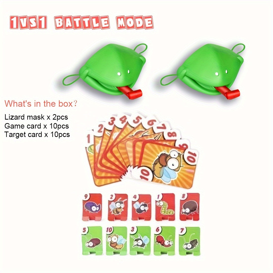 Catch Bugs Game Family Board Games Lizard Mouth Mask Party Funny