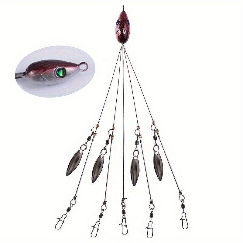OUYALINE Umbrella Rig 17g with Multiple Willow Blades for Bass Fishing