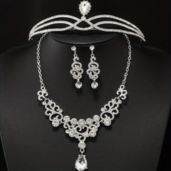 Rhinestone Headband Earrings Set Bridal Hair Accessories