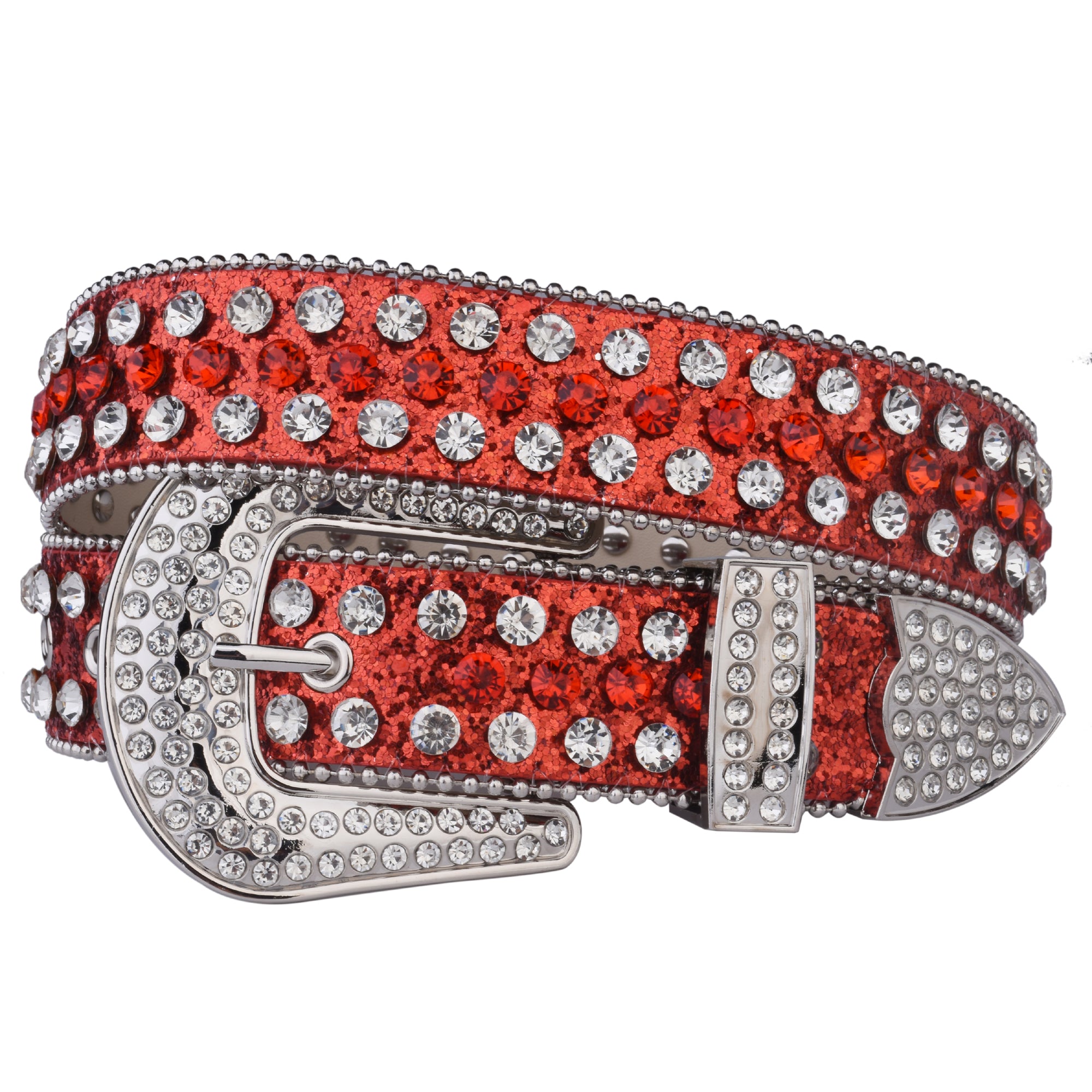 Glitter Rhinestone Belt for Women Western Style