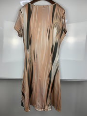 Plus Size Casual Dress Women's Plus Print Short Sleeve V Neck Dress