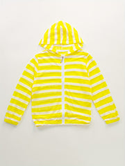 Summer Children's Striped Round Tie Hooded Sunscreen Cardigan