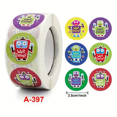 240pcs Cartoon Robot Stickers Paper Self-adhesive Reward Stickers for Students