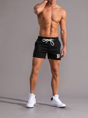Men's B Graphic Drawstring Shorts for Summer