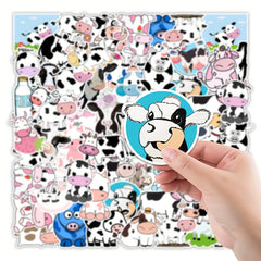 50pcs Cute Cow Doodle Stickers for Laptops, Phones, Desktops