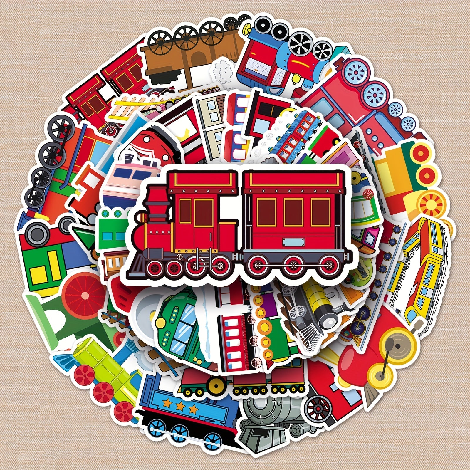 50pcs Cartoon Train Graffiti Stickers DIY Skateboard Phone Luggage Waterproof