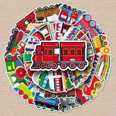 50pcs Cartoon Train Graffiti Stickers DIY Skateboard Phone Luggage Waterproof