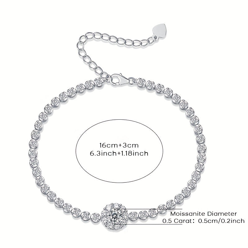 Women's Silvery Tennis Bracelet - Hip Hop Tennis Bracelet