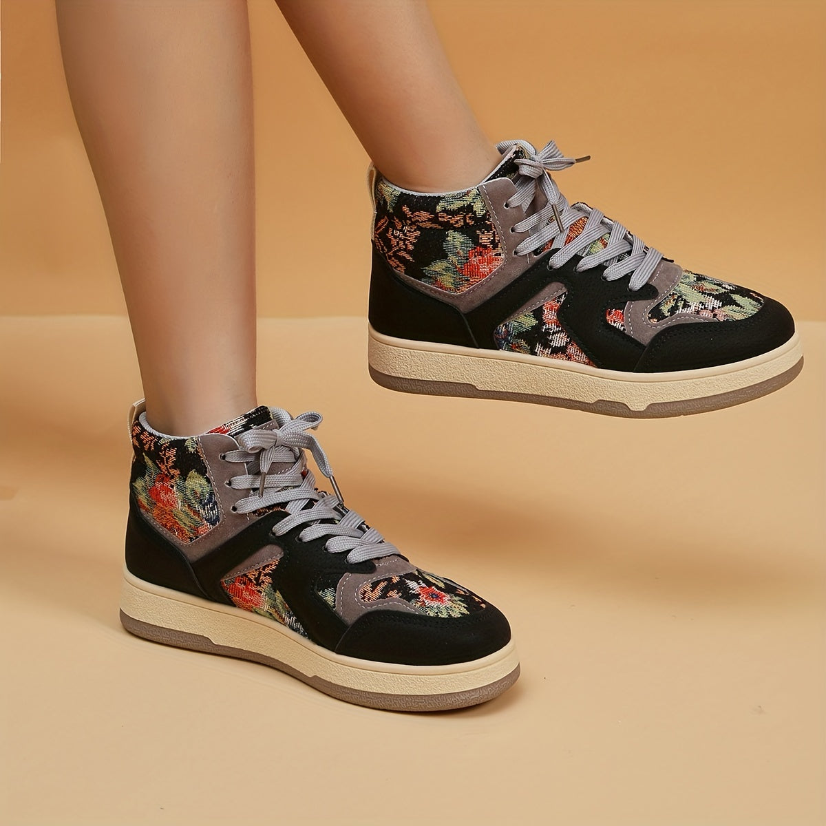 Women's Floral Print Skate Shoes Lightweight Breathable