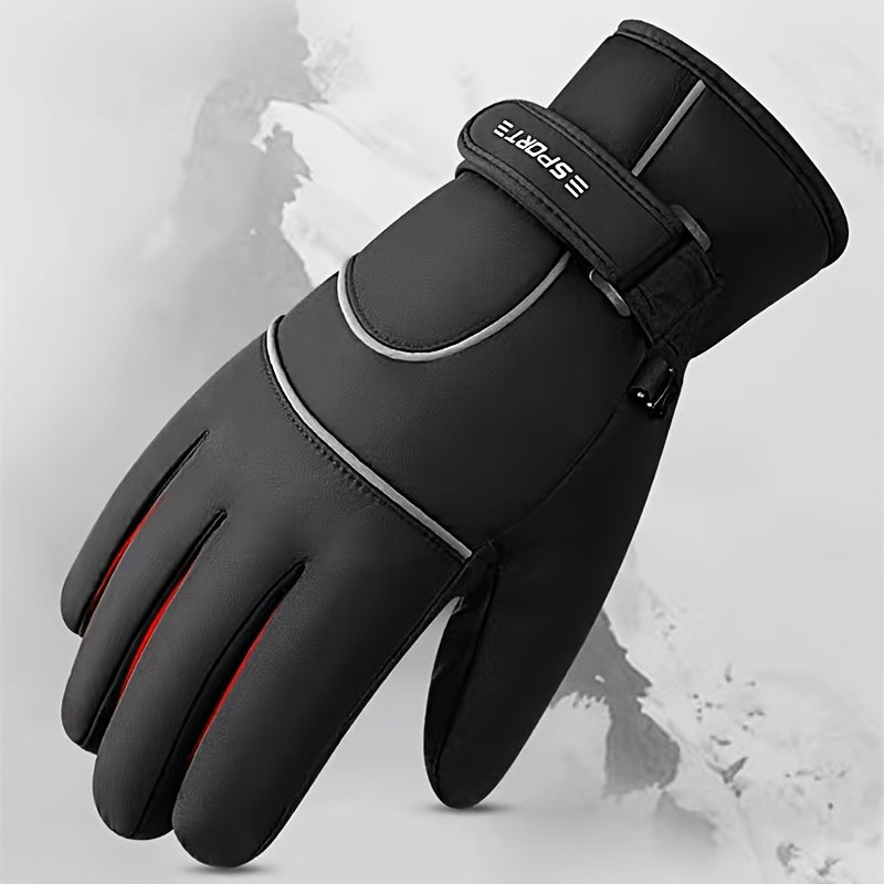 Winter Outdoor Sport Skiing Gloves Plus Velvet Warm Windproof Waterproof