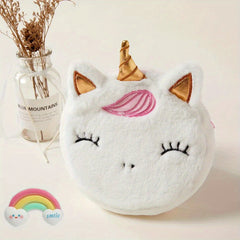 Girls Unicorn Plush Crossbody Bag for Kids