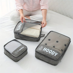 Gray Travel Storage Bag Luggage Sorting Storage Bag with Zipper