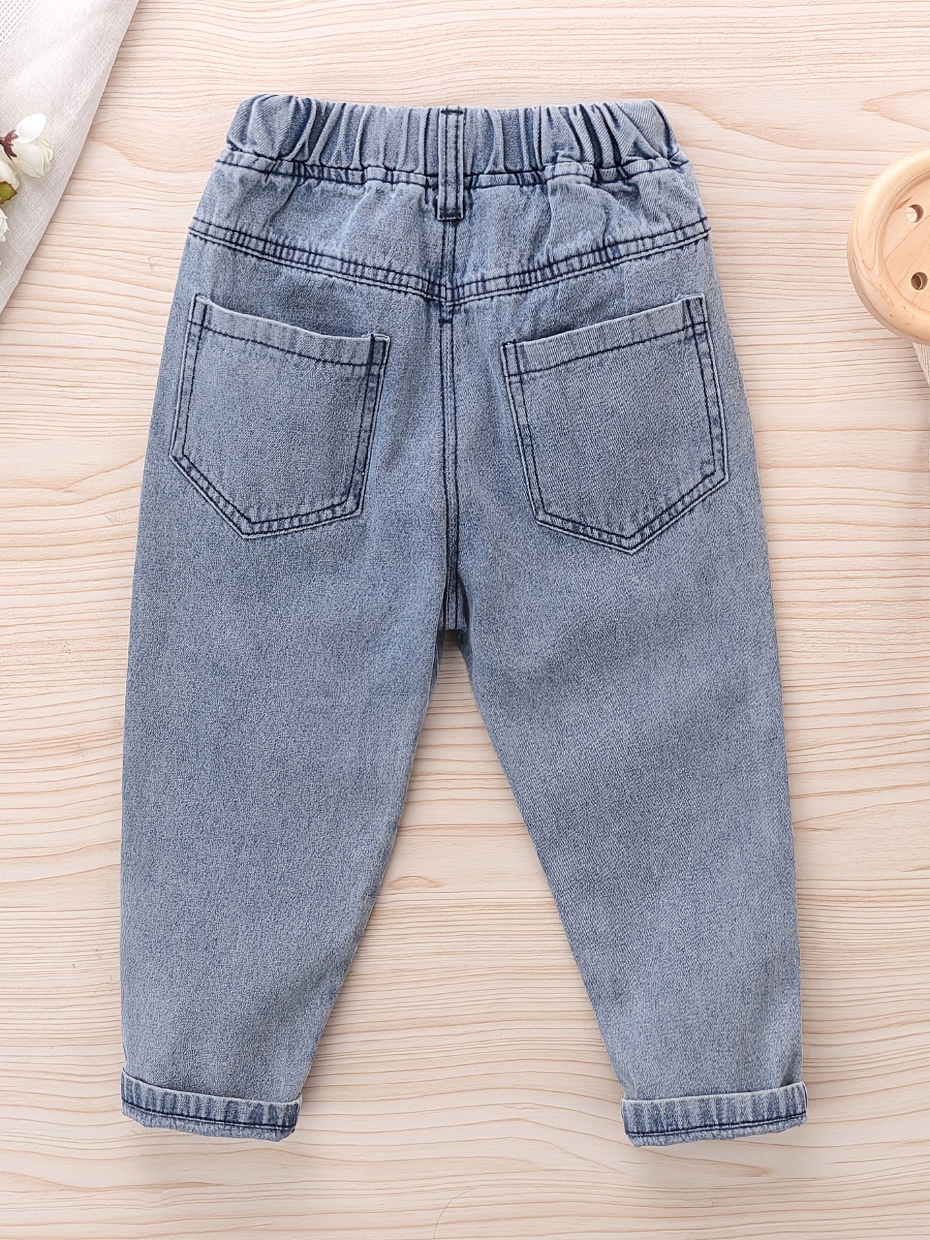 Girls Heart Denim Jeans with Elastic Waist