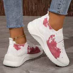 Women's Blood Printed Sneakers Halloween Sock Shoes