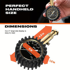 Large Dial Tire Pressure Gauge for Cars and Trucks