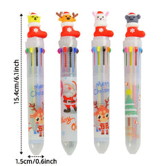 4pcs Christmas Bullet Tip Pens w/ Twistable Refills 10 Options Red Green Yellow